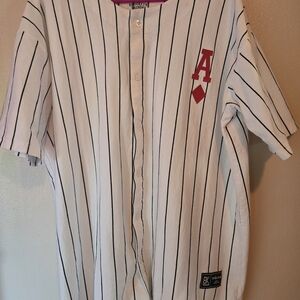 Brooklyn Laundry Large Stiped Baseball Button Down Tee